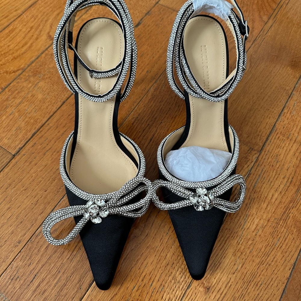 MACH & MACH Black and Silver Embellished Heels